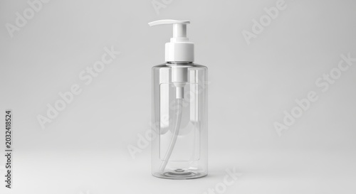 Empty clear hand soap pump bottle