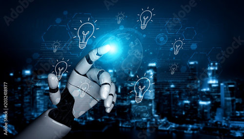 Fotografie An AI assistant facilitates global brainstorming to generate creative ideas