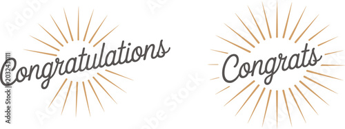Tableau sur toile Elegant congratulations typography badges, festive congratulatory lettering burs