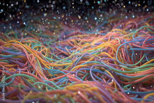 Colorful Rubber Band Chaos Abstract Background