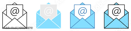 Tableau sur toile Email envelope icon set