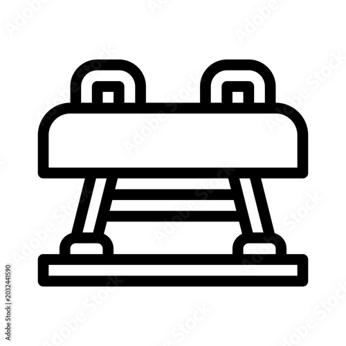 Schilderij op canvas pommel horse line icon