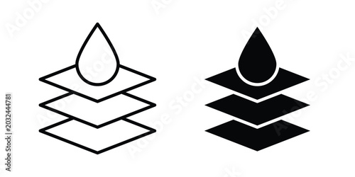 Photos Absorbent layer icon concept pack in line and solid icons