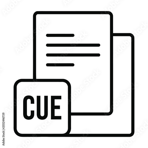 Vászonkép CUE document file symbol icon