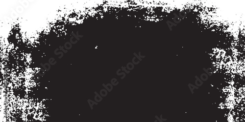 Obraz na płótnie Black and white grunge texture background, distressed ink blot frame, rough grainy spray paint effect for vintage urban design