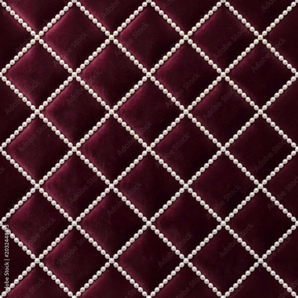 Naklejka premium Simple dark burgundy leather quilted lattice seamless pattern for luxury backdrop
