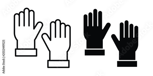 Картината върху платно Gloves icon concept pack in line and solid icons
