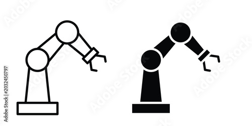 Photography Industrial robot icon concept pack in line and solid icons