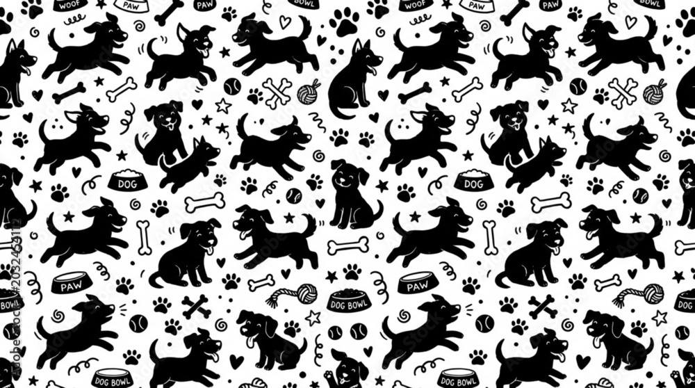 Obraz premium Seamless leopard animal pattern with floral butterfly vector design elements in black decorative wallpaper style
