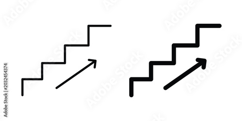 Photos Stairs icon concept pack in line and solid icons