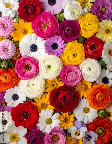 A vibrant floral arrangement of assorted colorful flowers