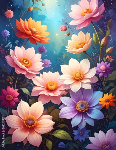 A vibrant floral arrangement with colorful flowers