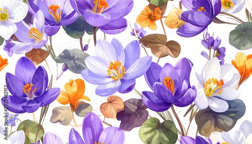 A vibrant floral arrangement with purple, white, and orange flowers