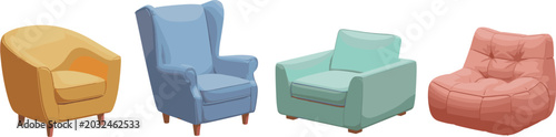 Foto Modern Armchair and Lounge Chair Collection Featuring Comfortable Living Room Fu