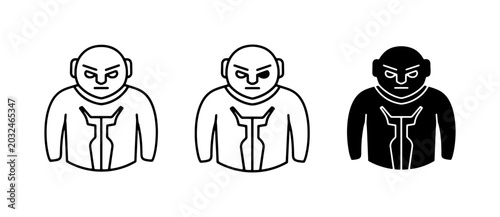 Tableau sur toile Angry Man Icon Set, Grumpy Person Vector Graphics, Negative Emotion Symbols