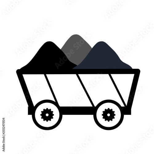Tableau sur toile vector icon of a mine cart railcar