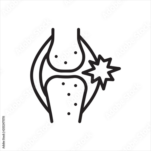Принти на полотні Joints pain thin line icon for arthritis, knee pain and joint inflammation