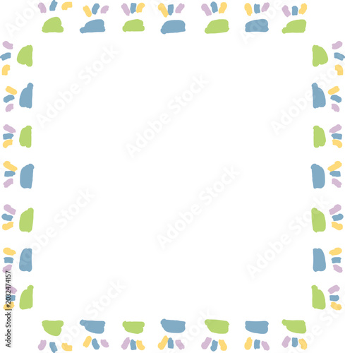 Abstract Decorative Border with Pastel Shapes