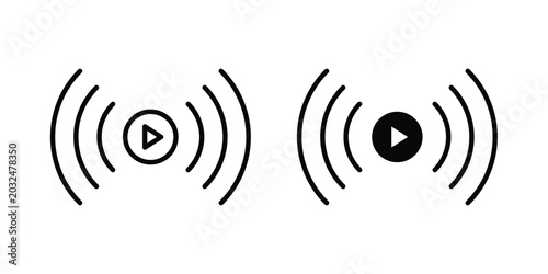 Obraz na plátně Go live icon For Web And UI, Simple Icons