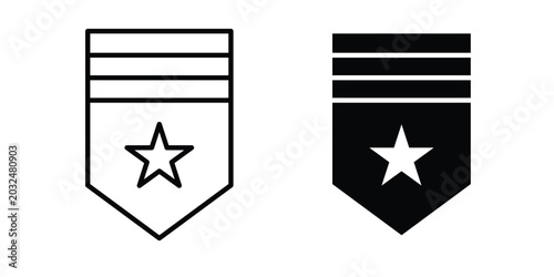 Obraz na plátně Military rank badge icon For Web And UI, Simple Icons