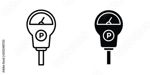 Cuadro en lienzo Parking meter icon For Web And UI, Simple Icons