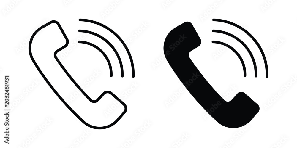 Fototapeta premium Phone call icon For Web And UI, Simple Icons