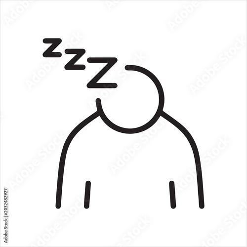 Tableau sur toile Fatigue thin line icon for exhaustion, tiredness and low energy