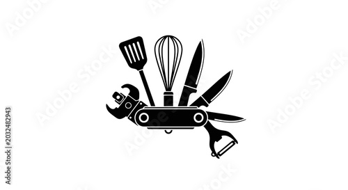 Swiss Army knife with kitchen tools.