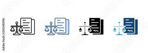 Multi Style Icon Set Law Collection