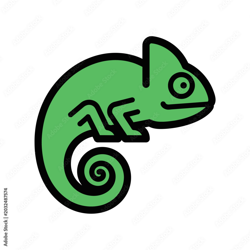 Fototapeta premium Green Chameleon Icon