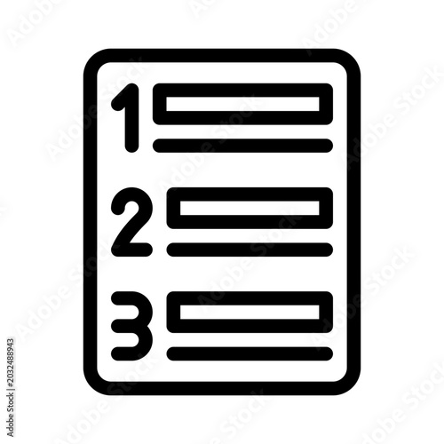 Quadro su tela numbered list line icon