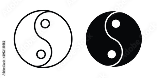 Konstfotografi Yin yang icon For Web And UI, Simple Icons