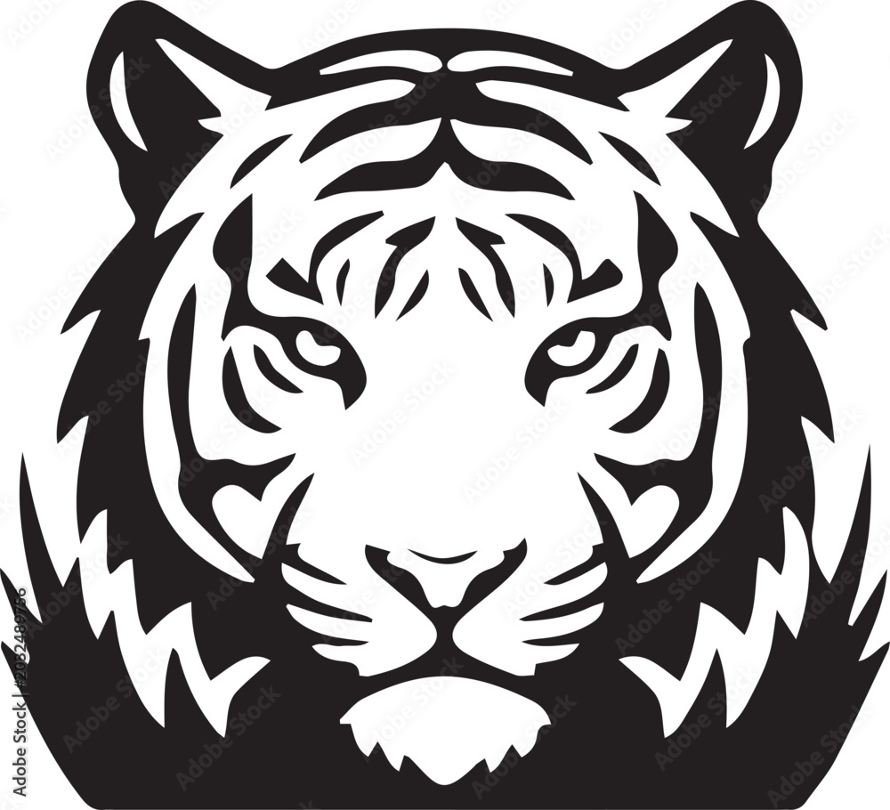 Fototapeta premium Tiger Face Logo Silhouette