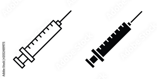 Syringe icon symbol for web and ui. Vector icon