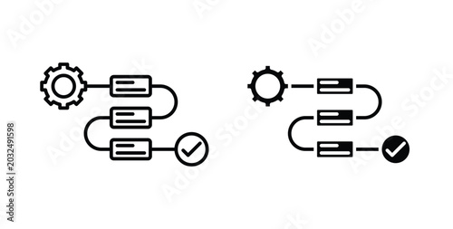 Workflow process icon symbol for web and ui. Vector icon