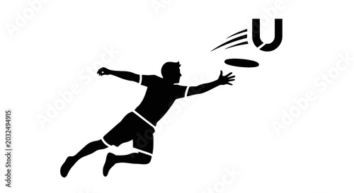 Man Playing Ultimate Frisbee Sport.
