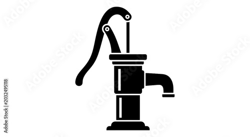 Old fashioned hand pump water well.