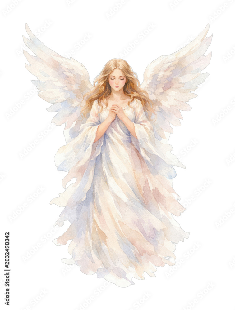 Obraz premium PNG Ethereal angelic figure watercolor