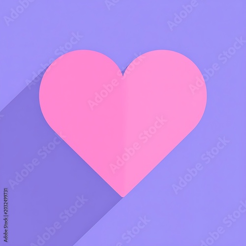 Pink heart on purple background symbol.