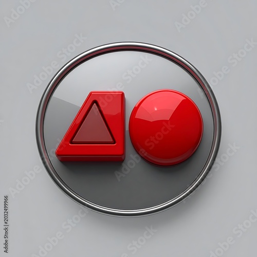 Red Triangle Circle Logo Design Element.