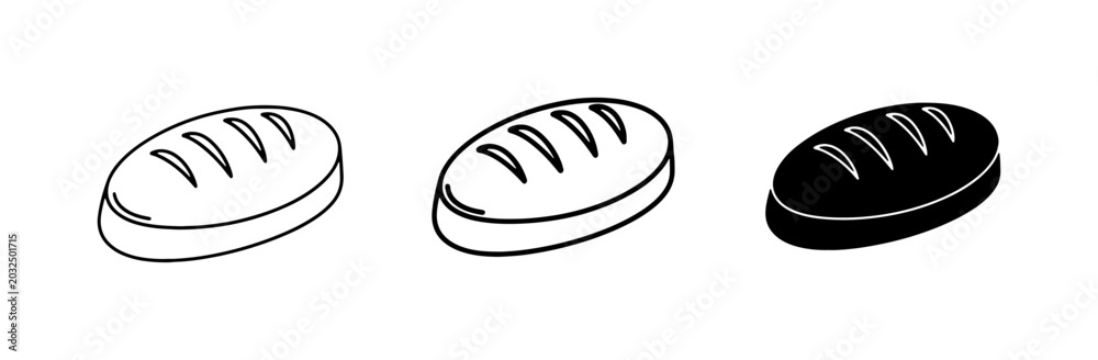 Obraz premium Bread Icons, Loaf Vector Art, Bakery Symbols for Food Graphics