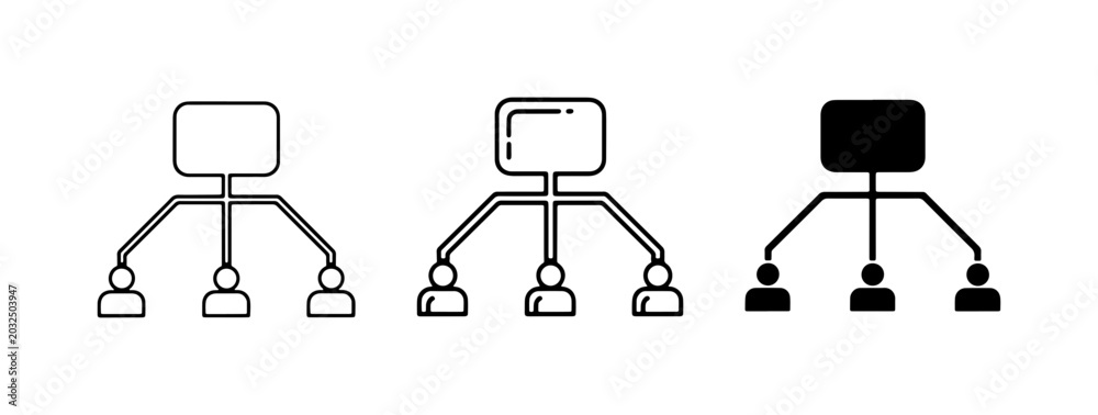 Φωτογραφία Organizational Chart Icons, Hierarchy Structure, Team Management