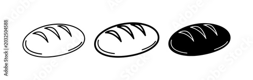 Foto Bread Icons, Loaf Vector Graphics, Bakery Symbols