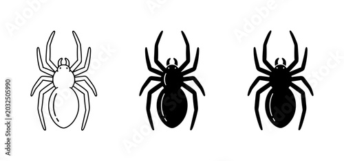 Fotografija Spider Icons, Arachnid Vector Graphics, Insect Silhouettes for Halloween