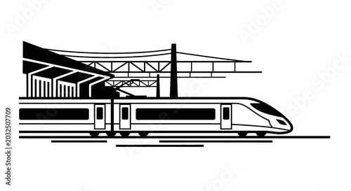 Billede på lærred Modern High Speed Train Transportation.