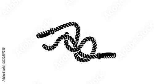 Black rope twisted and turned.