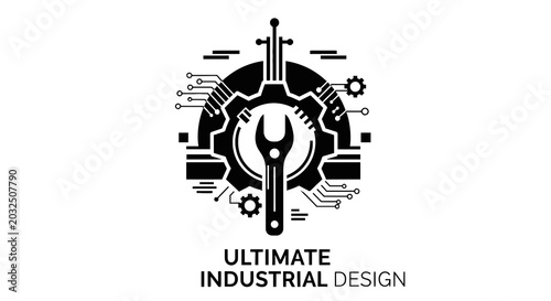 Photos Industrial design logo with wrench.