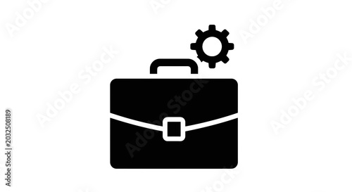 Black briefcase with gear icon.