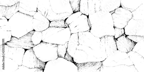 Εκτύπωση καμβά Grunge texture background with cracked stone pattern vector illustration