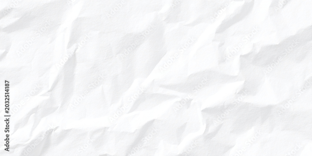 Fototapeta premium Crumpled white paper texture background with creases and folds